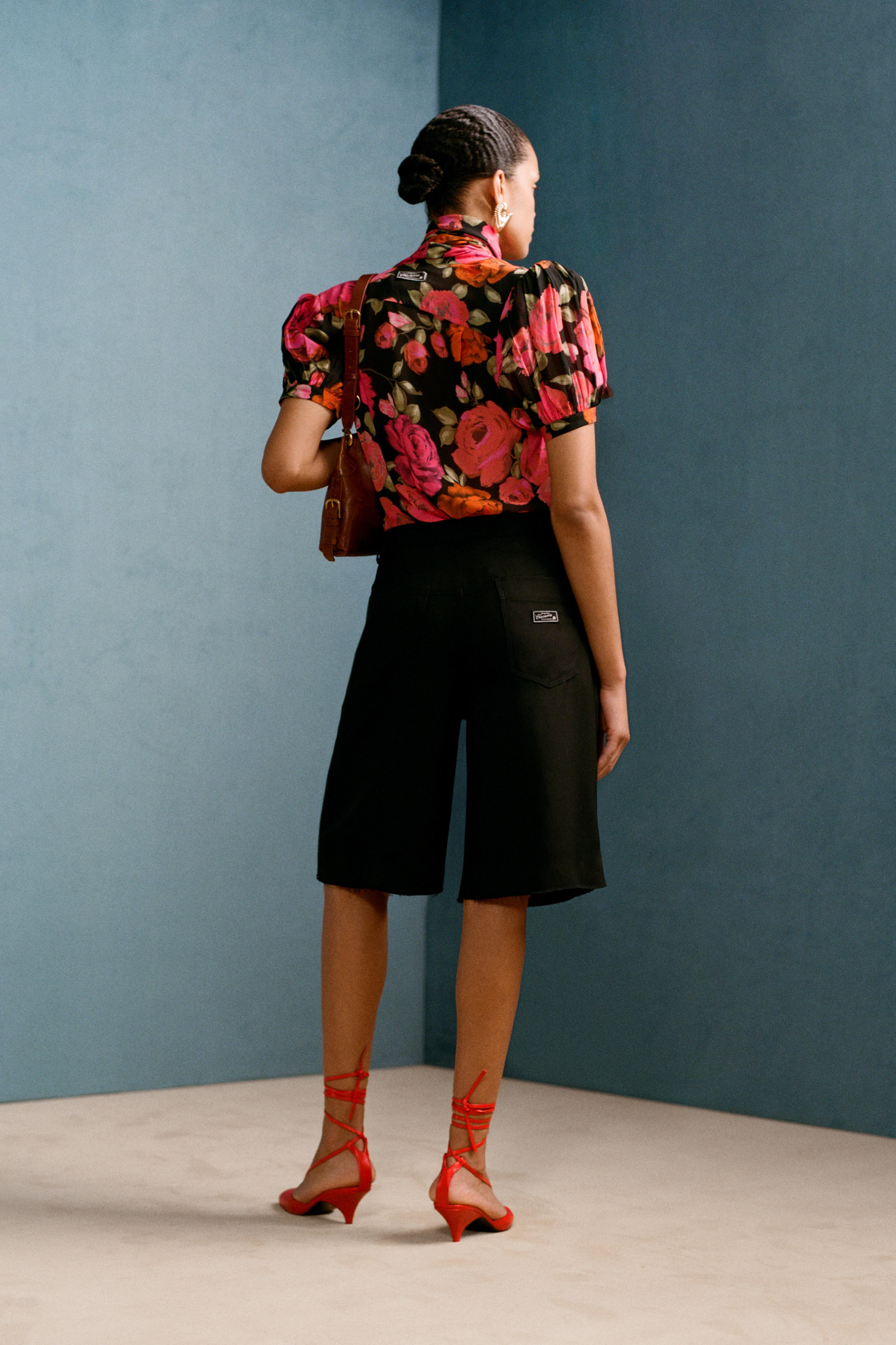 FLORAL SHOULDER PAD BLOUSE WILLY CHAVARRIA X ZARA